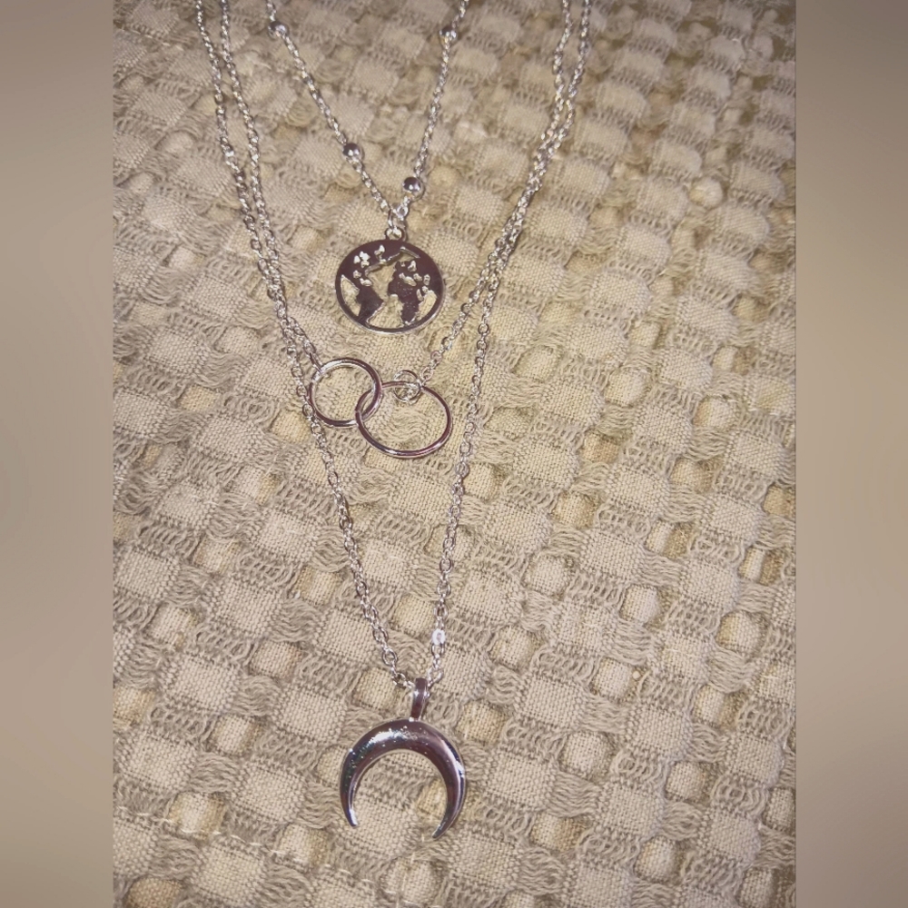 Boho Layered Moon Necklace